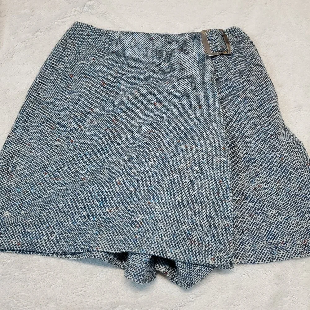 Vintage Ship n' Shore Blue White Tweed Skort Girl Tween 16 XL Retro Femininej‎